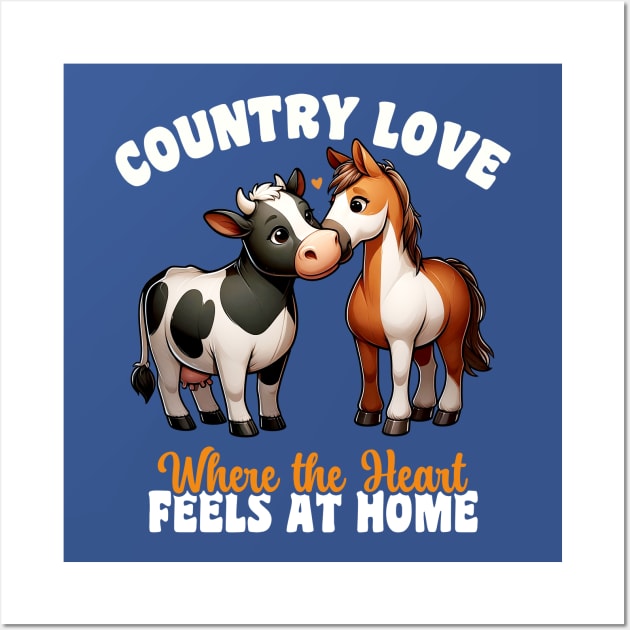 Country Love Where the Heart is at Home – Village Life Love Wall Art by Infinitee Shirts